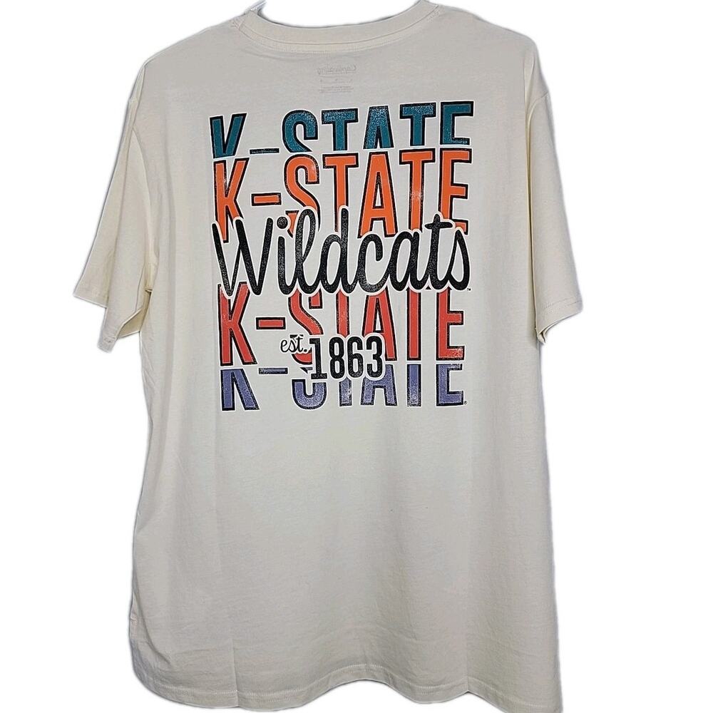 Kansas State Wildcats K-State Logo Graphic Tee Large‎ Ivory NWT